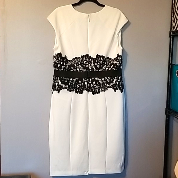 <NEW YORK & COMPANY> White Lined Sheath Dress - Picture 2 of 16